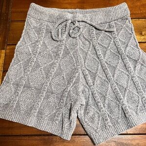 Macaron Women's Charcoal Cable Knit Lounge Shorts Size M NWOT